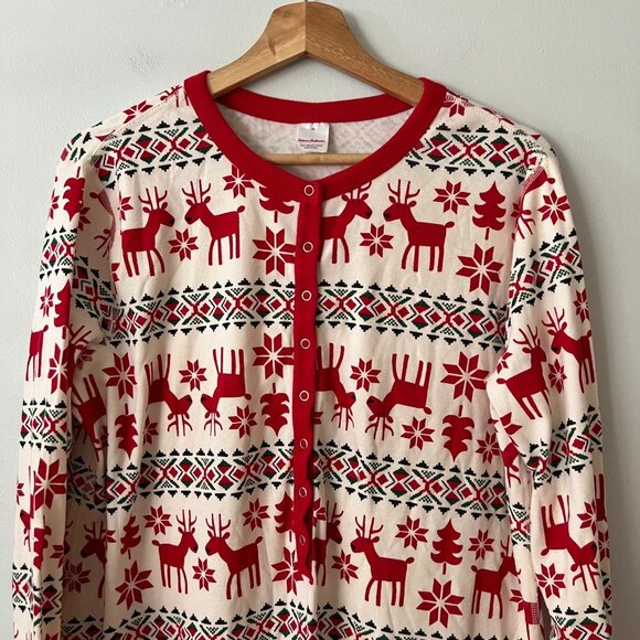 Hanna Andersson Reindeer Holiday Nightshirt Nightgown Pajamas Women's Size XL - Picture 3 of 8